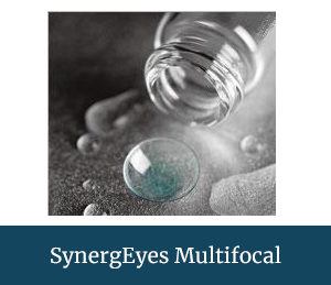 synergeyes mutifocal - lens spilling from bottle with liquid